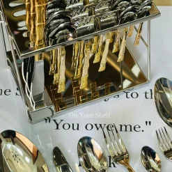 AlpenBerg Bamboo Cut In Gold (38 Piece Cutlery Set)