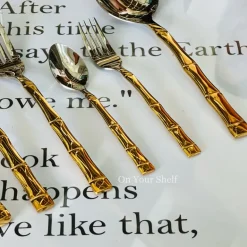 AlpenBerg Bamboo Cut In Gold (38 Piece Cutlery Set)