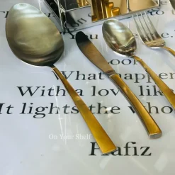 AlpenBerg Straight Up Matte Gold With Silver (26 Piece Cutlery Set)