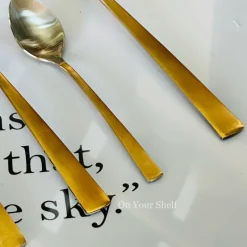 AlpenBerg Straight Up Matte Gold With Silver (26 Piece Cutlery Set)