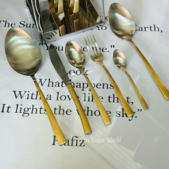 AlpenBerg Straight Up Matte Gold With Silver (26 Piece Cutlery Set)