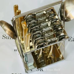 AlpenBerg Straight Up Matte Gold With Silver (26 Piece Cutlery Set)