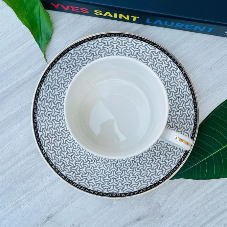 Angela Blue Geo (set of six cups and saucers)