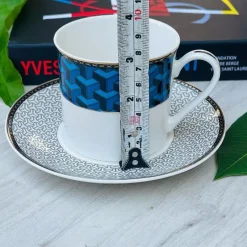 Angela Blue Geo (set of six cups and saucers)