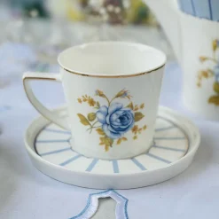 Angela Blue Rose (set of six cups and saucers)
