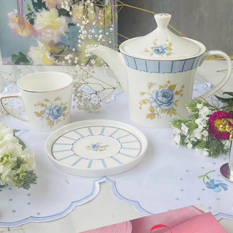 Angela Blue Rose (set of six cups and saucers)