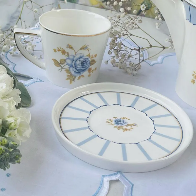 Angela Blue Rose (set of six cups and saucers)