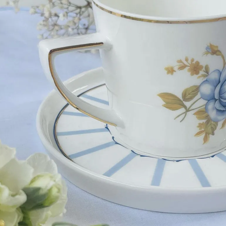 Angela Blue Rose (set of six cups and saucers)