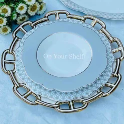Angela Moroccan Grey - 18 Piece Plate Set