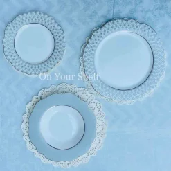 Angela Moroccan Grey - 18 Piece Plate Set