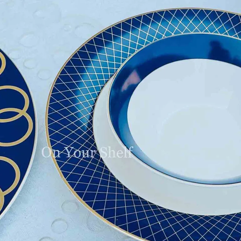 Angela Royale Blue (18 Piece Plate Set)