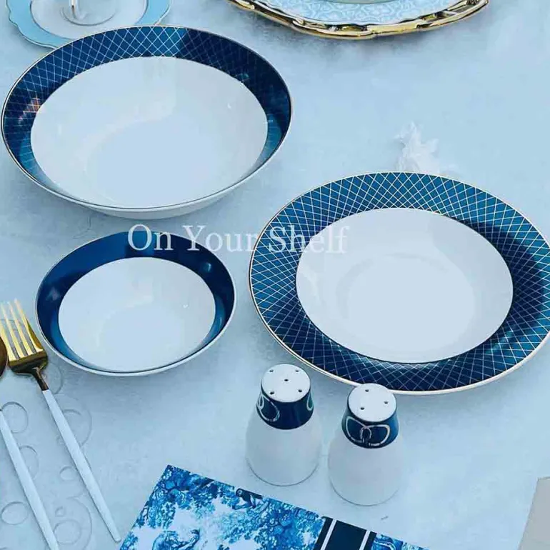 Angela Royale Blue (18 Piece Plate Set)