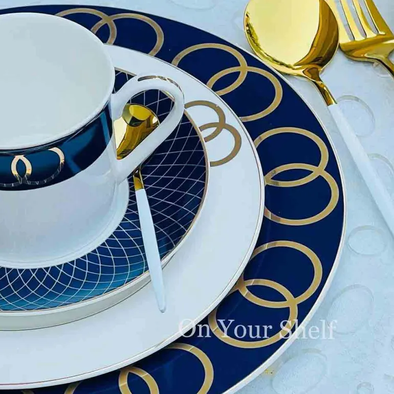 Angela Royale Blue (18 Piece Plate Set)