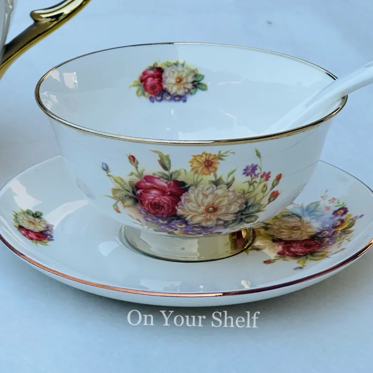 Beige Floral Soup Set (20 piece soup set)