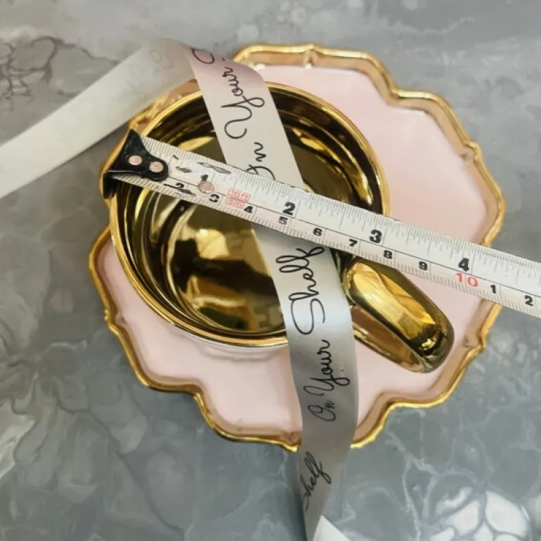 Blush Elegance: Golden Whimsy Cup & Saucer(single cup & saucer)