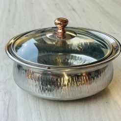 Brass Serving Pot Silver 7.5"