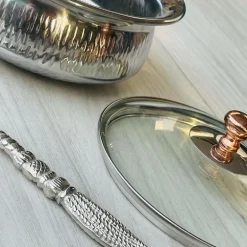 Brass Serving Pot Silver 7.5