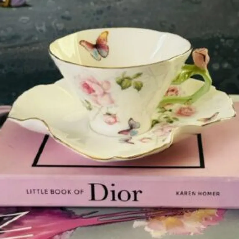 Butterfly Garden Rose Set (set of six cups and saucers)