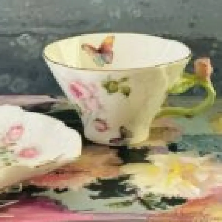 Butterfly Garden Rose Set (set of six cups and saucers)