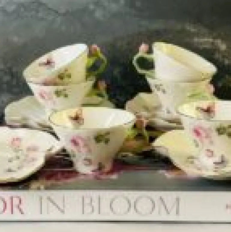Butterfly Garden Rose Set (set of six cups and saucers)