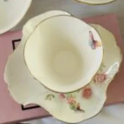 Butterfly Garden Rose Set (set of six cups and saucers)