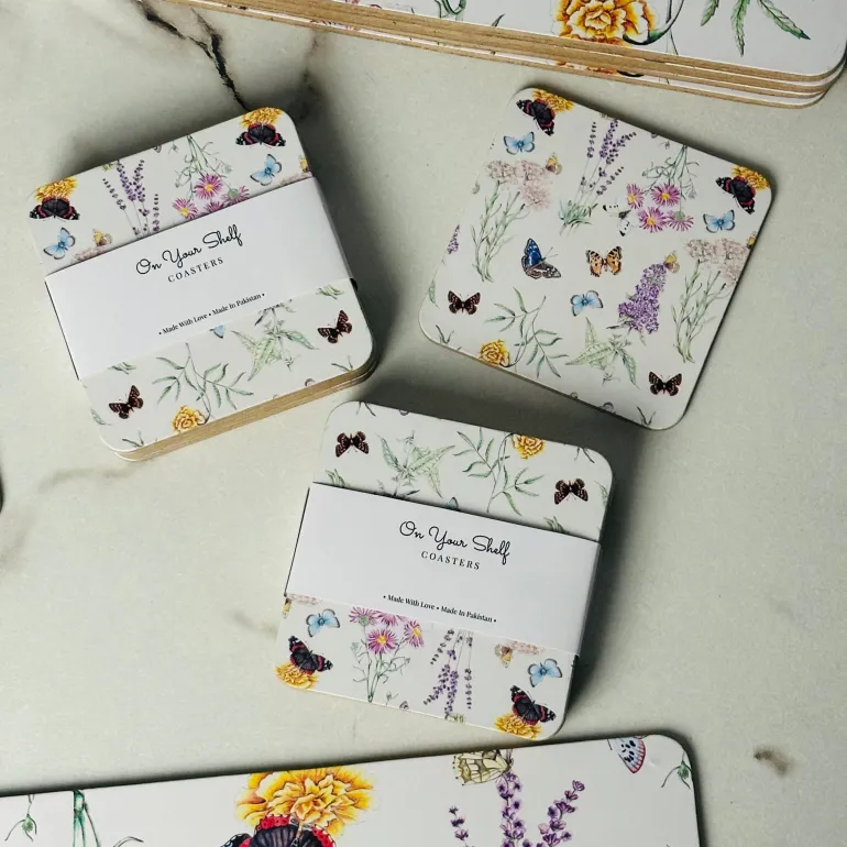 Butterfly Meadow Coasters (Pack Of Six)
