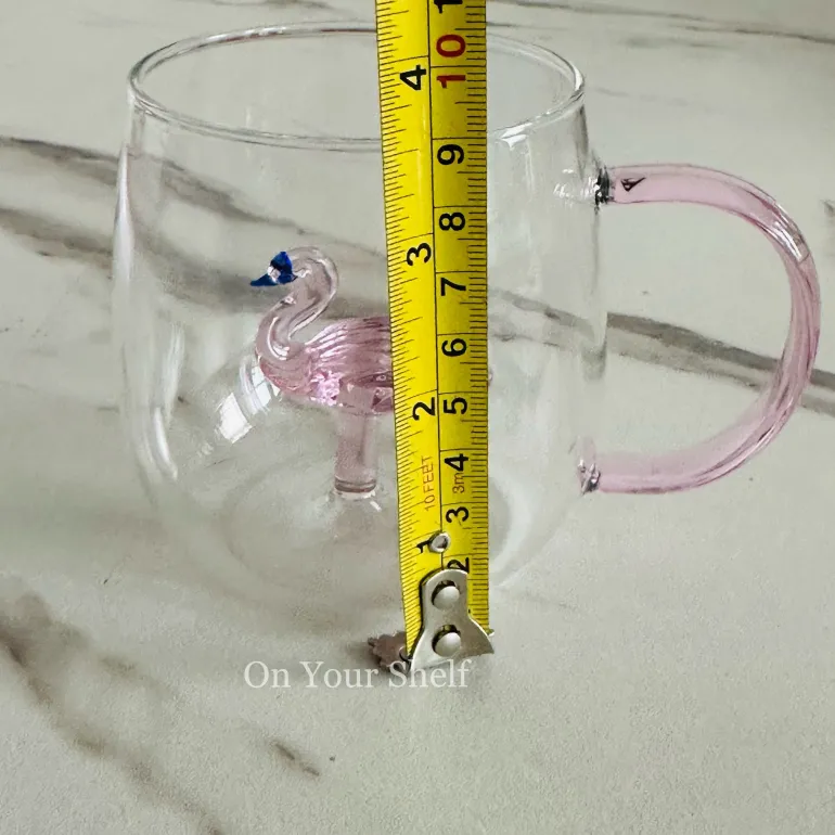 Charm Pink Flamingo Glass (Set Of Six)