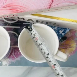 Coffee Mug Rimmed - Wide Blue Roses(single piece)