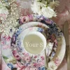 Colourful Dream Pink & Blue Floral Dinner Set (85 piece for 12 people)
