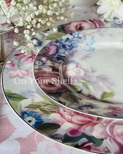 Colourful Dream Pink & Blue Floral Dinner Set (61 piece for 8 people)