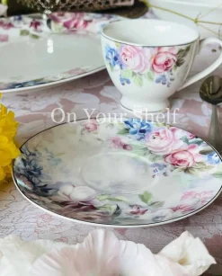 Colourful Dream Pink & Blue Floral Dinner Set (61 piece for 8 people)