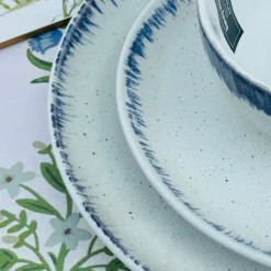 Creme Blue Quater Plate 8 inches (set of six)