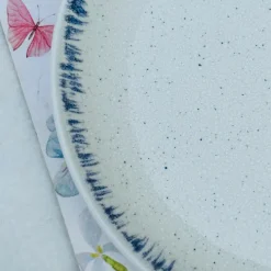 Creme Blue Quater Plate 8 inches (set of six)
