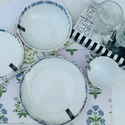 Creme Blue Salad Bowl 8 Inches Single