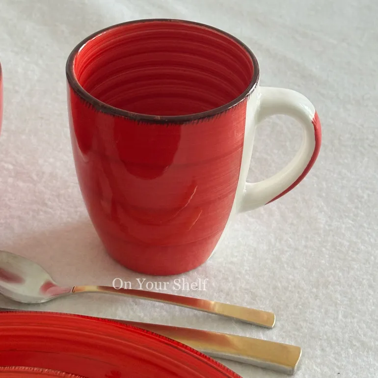Crimson Swirl Harmony Breakfast Set (16 Piece Set)