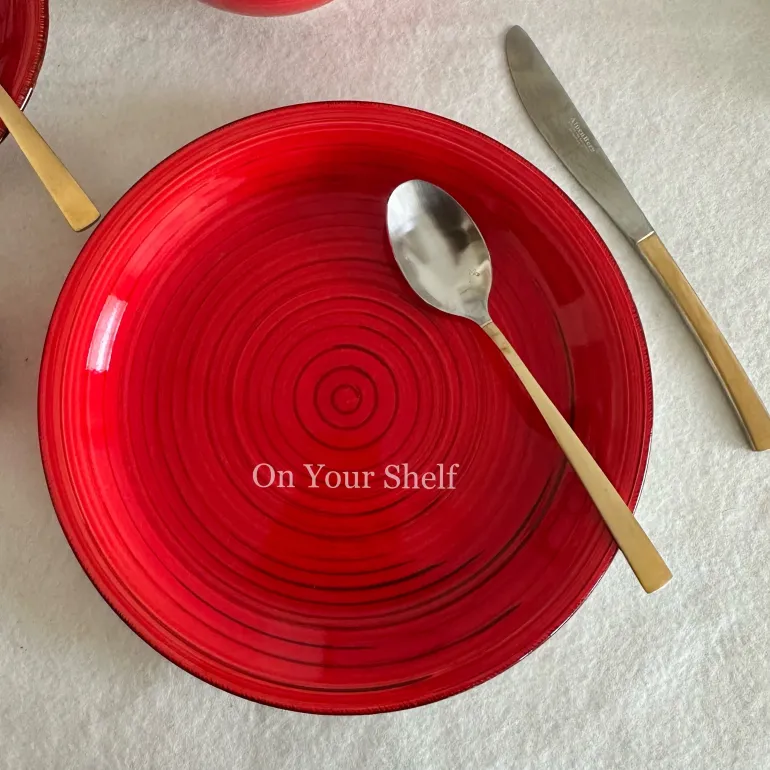 Crimson Swirl Harmony Breakfast Set (16 Piece Set)