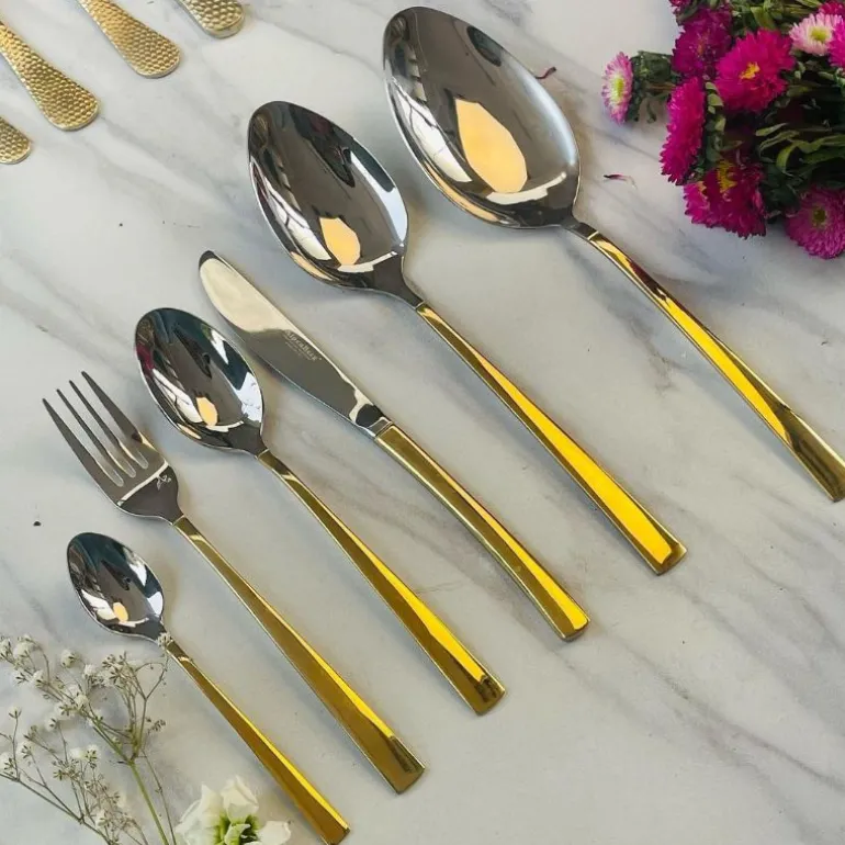 Cutlery Set Smooth Gold 26 Piece