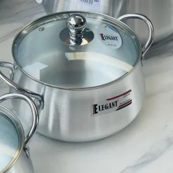 Elegant Belly Pot Glass Lid 32cm
