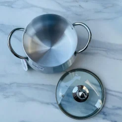 Elegant Belly Pot Glass Lid 16cm