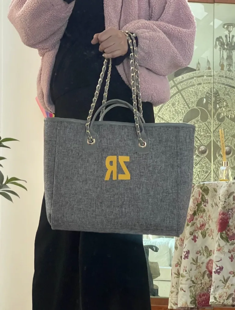 Exclusive Initial Customized Bag Grey (initials to be customised)