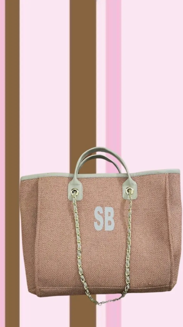 Exclusive Initial Customised Bag Pink (initials to be customised)