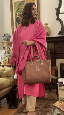 Exclusive Initial Customised Bag Pink (initials to be customised)