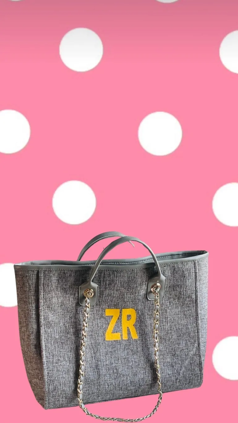 Exclusive Initial Customized Bag Grey (initials to be customised)