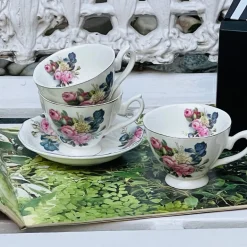 Floral Harmony, Spring Collection : Colourful (set of six cups and saucers)