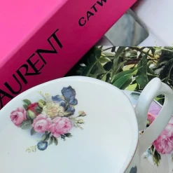 Floral Harmony, Spring Collection : Colourful Cup & Saucer (single cup and single saucer)