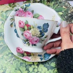 Floral Harmony, Spring Collection : Colourful Cup & Saucer (single cup and single saucer)