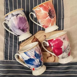 Floral Mugs - Set of Four