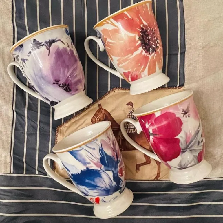 Floral Mugs - Set of Four