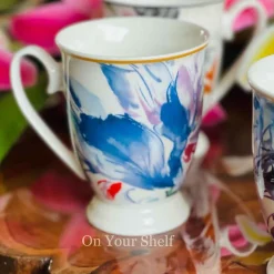 Floral Mugs- Blue Flower