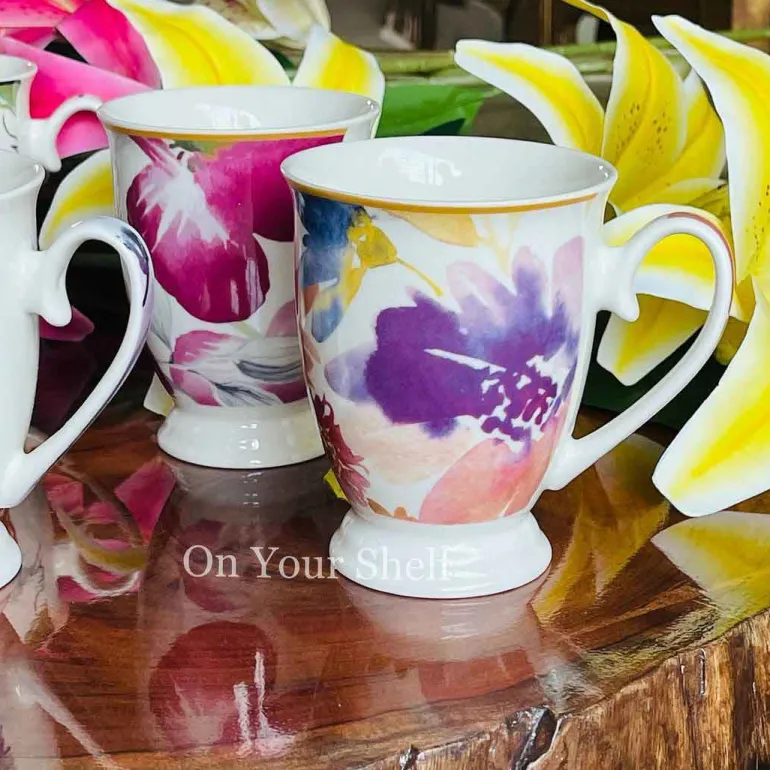 Floral Mugs- Purple Flower
